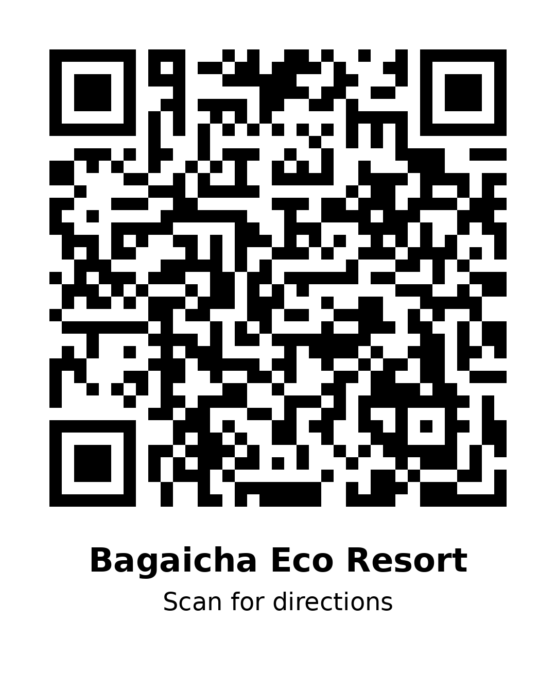 QR code for directions to Bagaicha Eco Resort